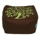 Block Stool - Brown Solid Cotton Twill 'Nature'